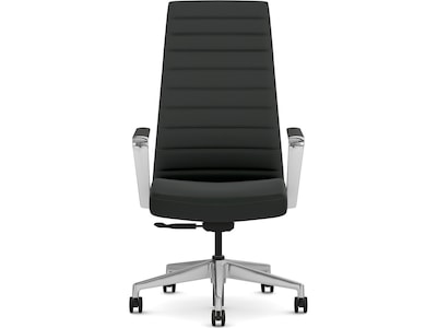 HON Cofi Fabric Swivel Executive Chair, Black/Polished Aluminum (HCFEU.W0.STC.P.H.UR10.CHSTC09.PA)