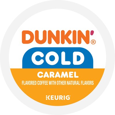 Dunkin' Cold Caramel Iced Coffee Keurig® K-Cup® Pods, Medium Dark Roast, 88/Carton (5000375314CT)