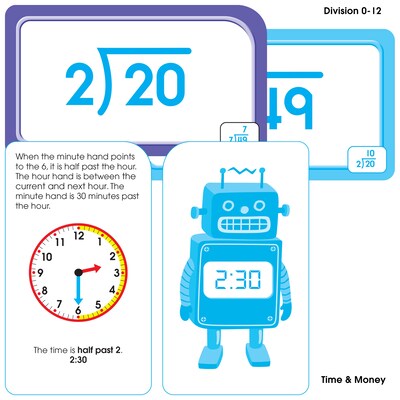 School Zone Math 3-4 Flash Card, Multicolored, 4/Pack (SZP04047)