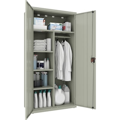 Lorell Fortress Series 72" Steel Wardrobe Cabinet, Gray (LLR66967)