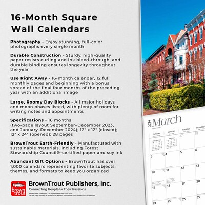 2024 BrownTrout Washington D.C. 12" x 24" Monthly Wall Calendar (9781975465605)