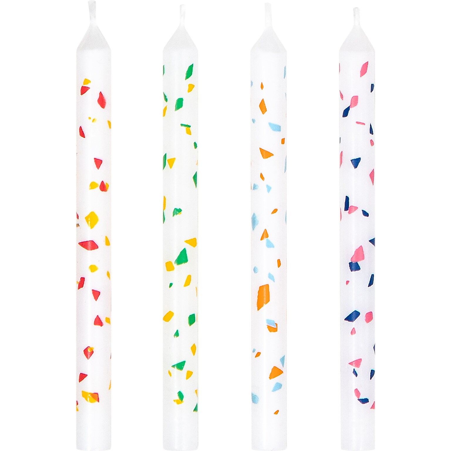 Creative Converting Confetti Print Birthday Candles, Multicolor, 240/Pack (365115)