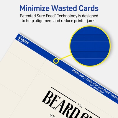 Avery Matte General Use Blank Cards, Ivory, 30/Pack (95338)