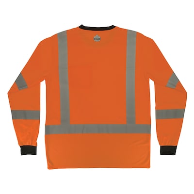 Ergodyne GloWear 8369BK High Visibility Long Sleeve Black Bottom T-Shirt, ANSI Type R Class 3, Orange, 4XL (22228)