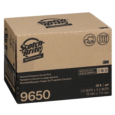 Scotch-Brite General Purpose Scouring Pad, Green, 80/Carton (9650)