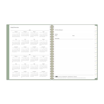 2026-2027 Blue Sky Sincerely Sage 8.5" x 11" Academic Year Weekly & Monthly Planner, Plastic Cover, Sincerely Sage (159085)