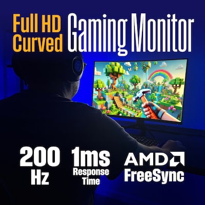 Westinghouse RX Series 27 Curved FHD 200Hz LED AMD FreeSync Gaming Monitor, Built-In Speakers, Pink (WC27RX6250P)