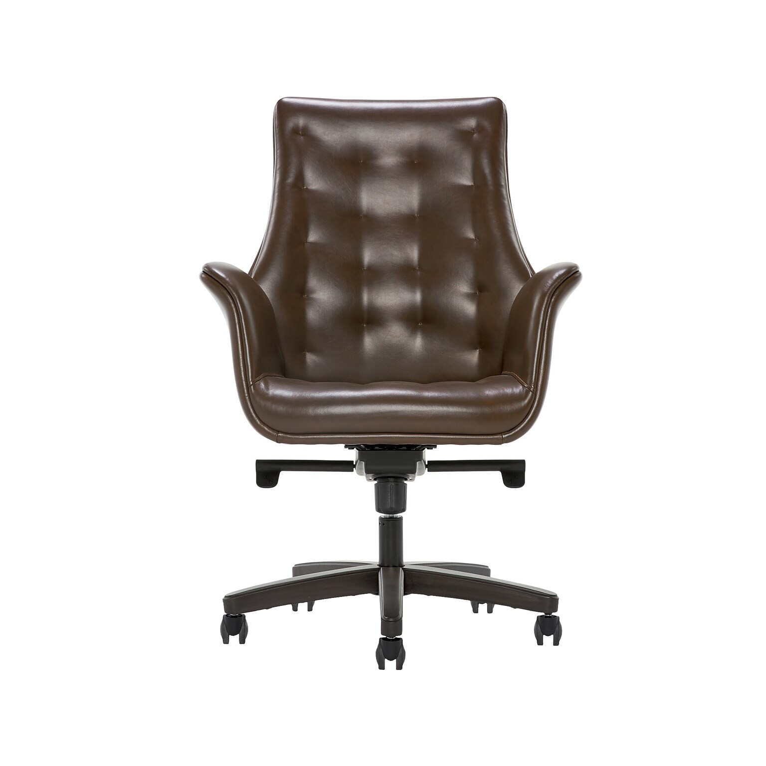 Thomasville Furniture Brooks Ergonomic Bonded Leather Swivel Executive Chair, Brown (51493-BRN)