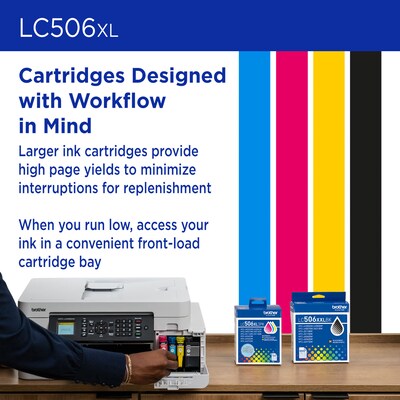Brother LC506XL Yellow High Yield Ink Cartridge, Prints Up to 1,500 Pages (LC506XLYS)