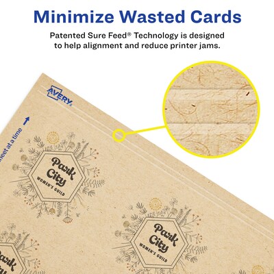 Avery Integrated Cards, 2" x 2", Matte Kraft Brown, 120/Pack (95269)