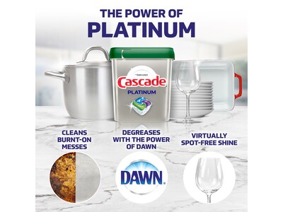 Cascade Platinum ActionPacs Dishwashing Detergent Pods, Fresh Scent, 71 Pods/Box (12052)