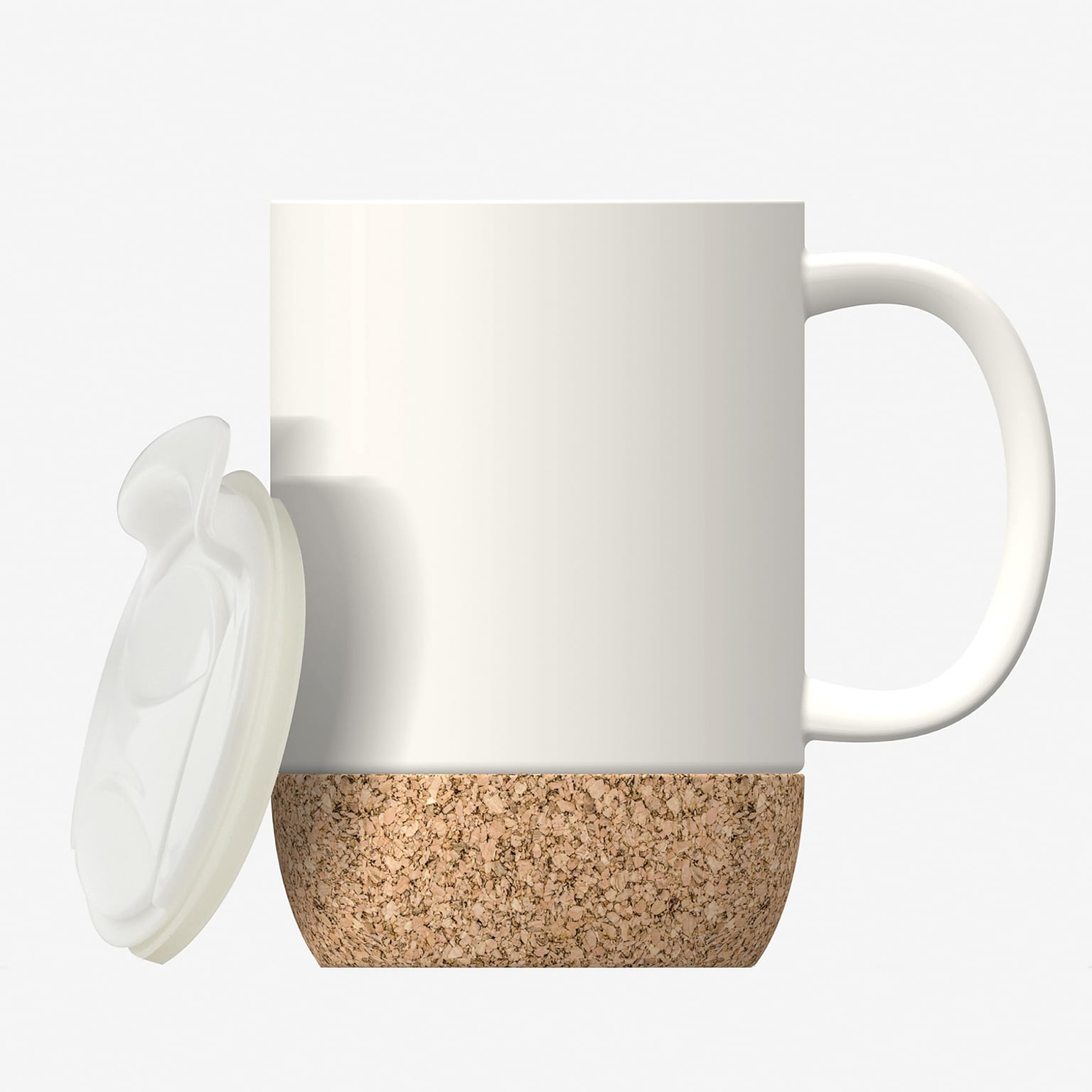 ASOBU Ceramic Travel Mug with Cork Base, 12 oz., White (SM50W)
