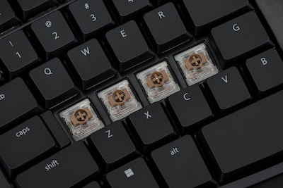 Kinesis mWave Mechanical Wireless Keyboard, Tactile Switch, Black (KB150P-TAC)