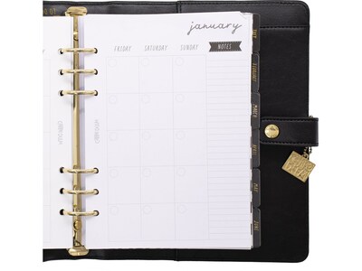 Carpe Diem 8 x 9.4 Weekly & Monthly Planner, Faux Leather Cover, Black (9109-CD)