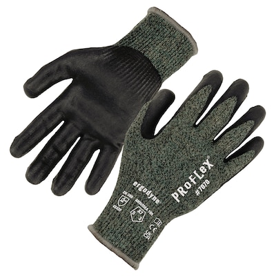 Ergodyne ProFlex 7070 Nitrile Coated Cut-Resistant Gloves, ANSI A7, Heat Resistant, Green, Large, 1