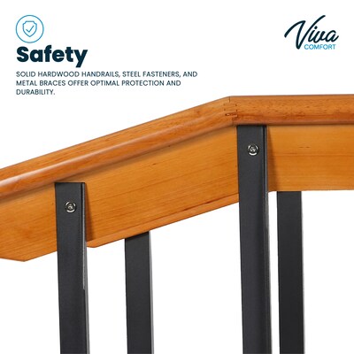 Viva Comfort Physical Therapy Non-slip Staircase with Safety Handles, 500 lbs. Capacity, Natural Wood (ADI906-01-MK)