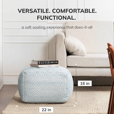 Anji Mountain Cherokee Arctic Fabric Rectangular Pouf Ottoman (AMBPF076-2014)