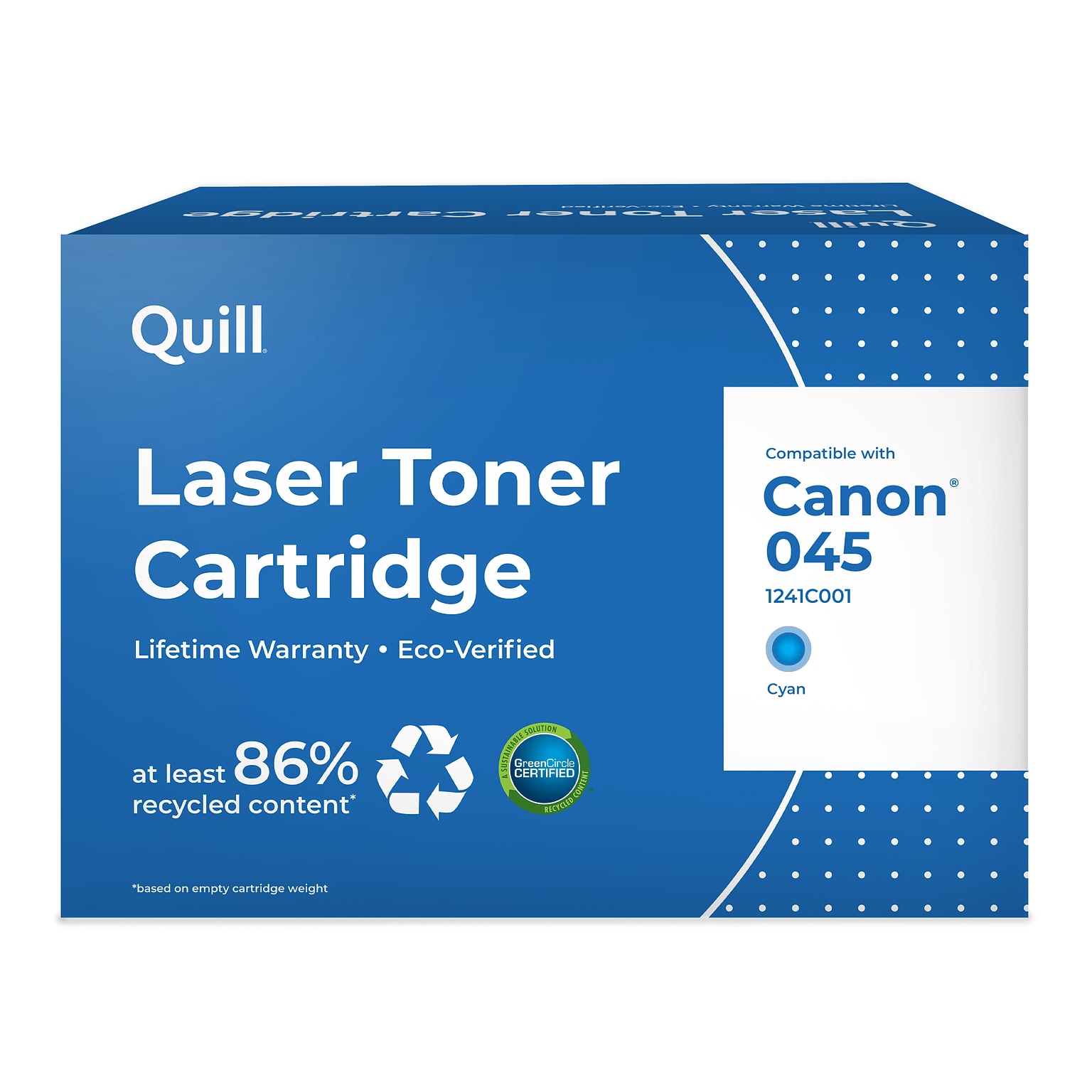 Quill Brand® Remanufactured Cyan Standard Yield Toner Cartridge Replacement for Canon 045 (1241C001) (Lifetime Warranty)