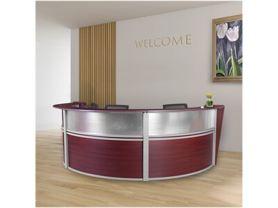 Regency Marque 144"W Curved Reception Desk Workstation, Mahogany (77313MH)