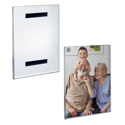Azar  8.5" x 11" Magnetic Sign Holder, Vertical, Wall Mounted, Clear, Acrylic, 10/Pack (129921)
