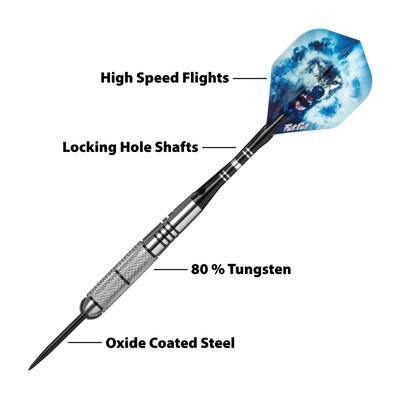 Fat Cat Predator 80% Tungsten Steel Tip Darts, 23 Grams (26-4413)