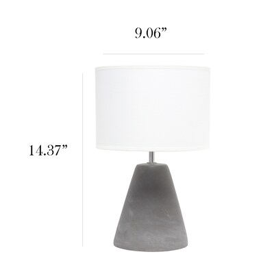 Simple Designs Pinnacle Concrete Table Lamp, White (LT2059-WHT)