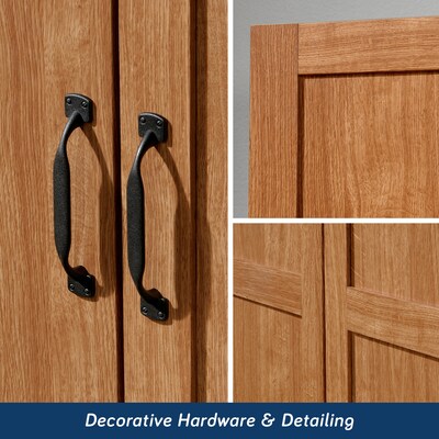 Sauder Select 71"H Storage Armoire with 4 Shelves, 2-Drawers, Highland Oak (420063)