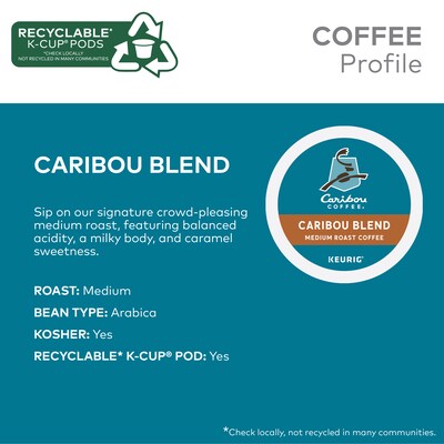 Caribou Blend Coffee Keurig® K-Cup® Pods, Medium Roast, 24/Box (6992)