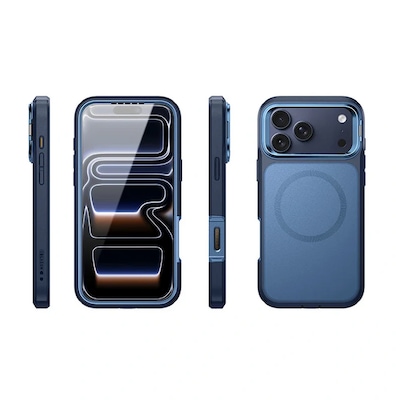 i-Blason Ares Flip Magsafe Rugged Case for iPhone 17 Pro Max, Shock Absorbing, Azure (iPhone2025Max-AreFlip-GSSP-Azure)