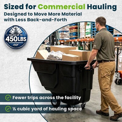 Alpine Industries Tilt Truck, 1/2 Cubic Yard, Black (500-12450-NRF-BLK)