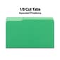 Quill Brand® File Folders, Assorted Tabs, 1/3-Cut, Legal, Green, 100/Box (741013GR)