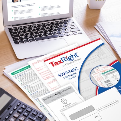 TaxRight 2025 1099-NEC Tax Form Tax Forms, Envelopes, TipSheet & Software, 4-Part, 50/Pack (NECSC6103ES)