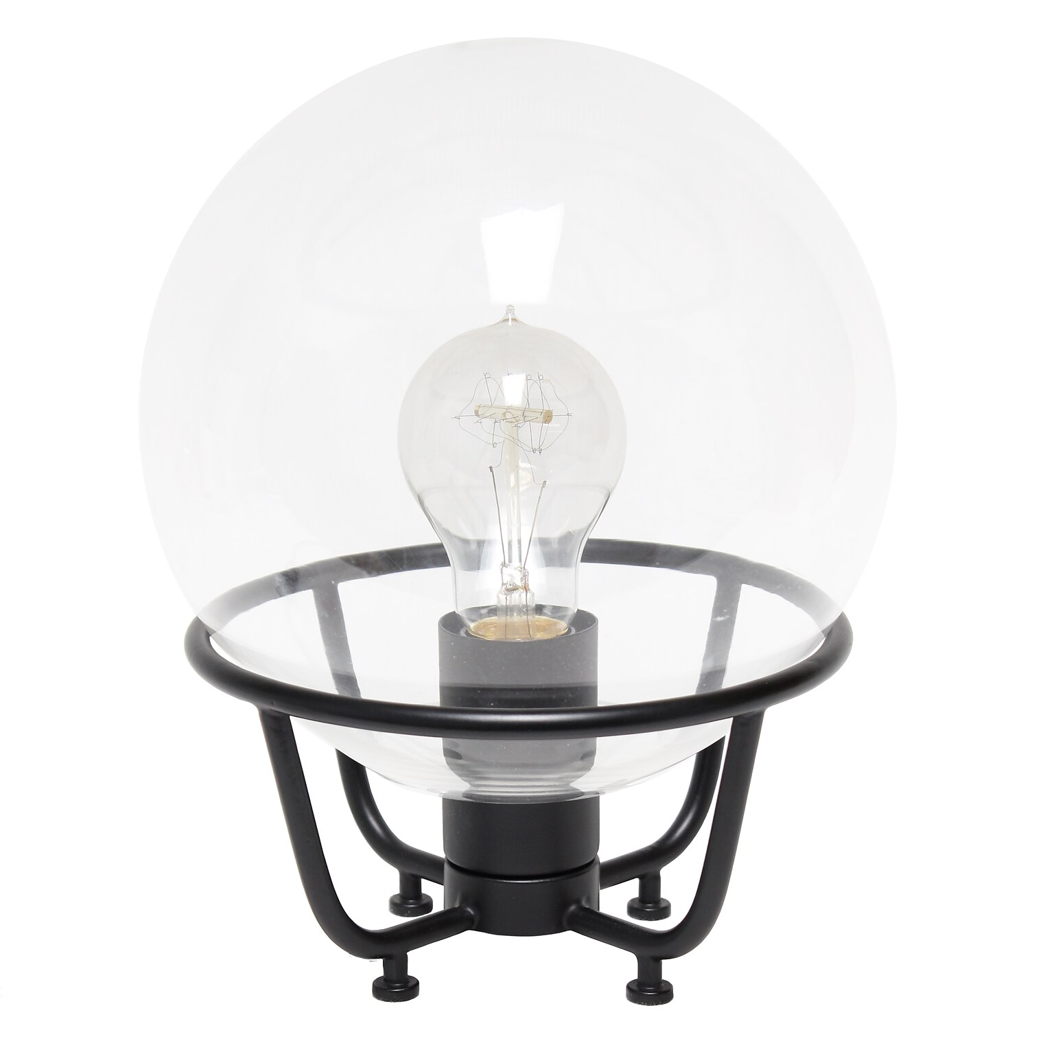 Lalia Home Old World Globe Glass Table Lamp, Black (LHT-5032-BK)