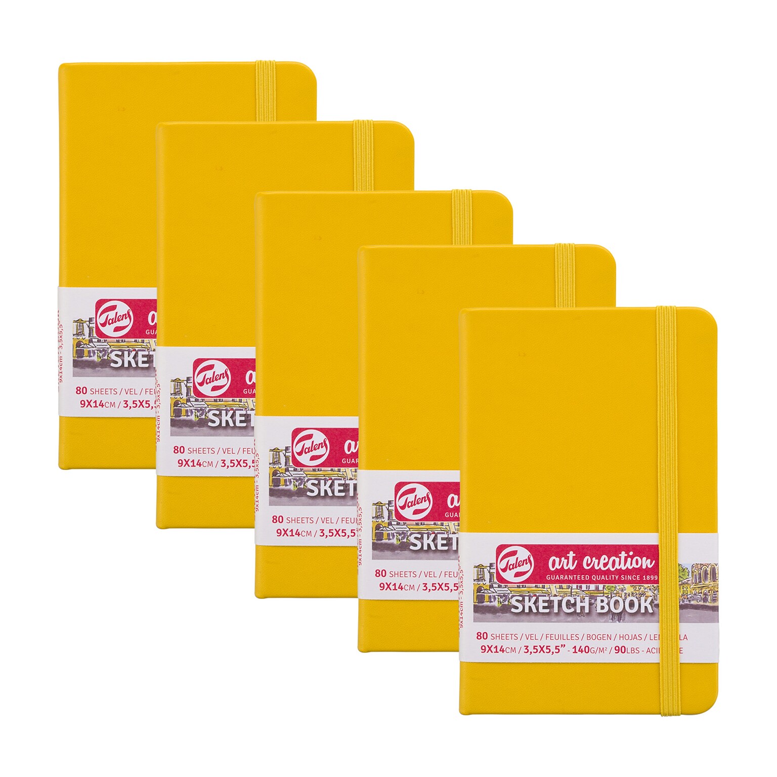 Talens Art Creation 3.5 x 5.5 Sketch Book, 80 Sheets/Book, 5/Bundle (TLN9314111M-5)