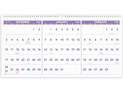 2024 AT-A-GLANCE 24" x 12" Three-Month Wall Calendar (PM14-28-24) |  Quill.com