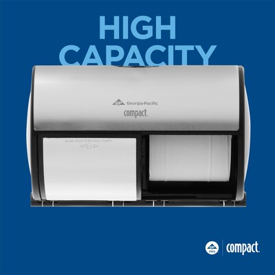 Georgia-Pacific Compact 2-Roll Side-by-Side Coreless Toilet Paper Dispenser, Faux Stainless (56796A)