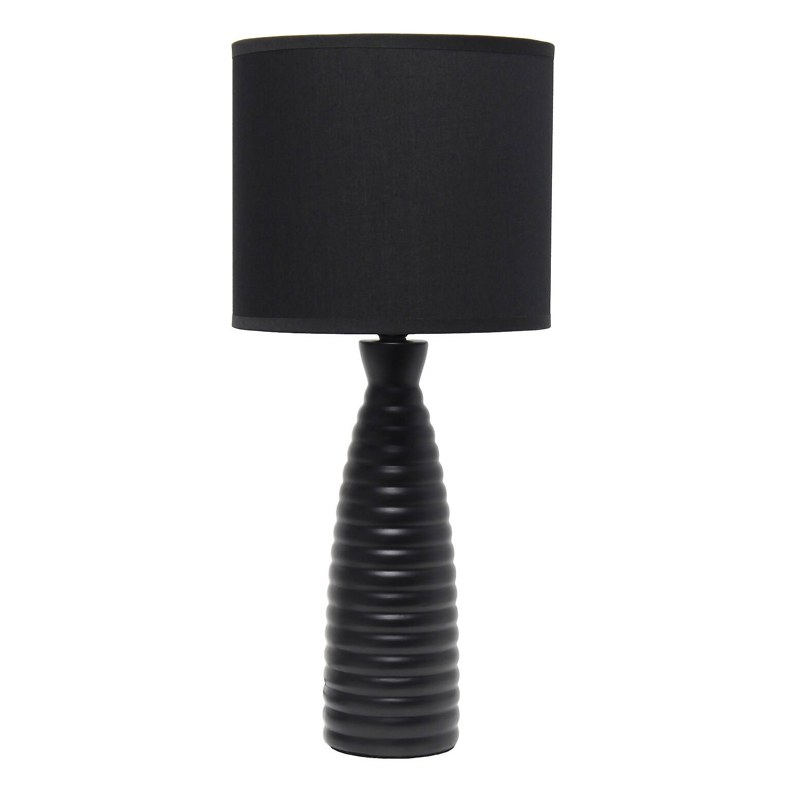 Simple Designs Alsace Bottle Table Lamp, Black (LT2076-BLK)