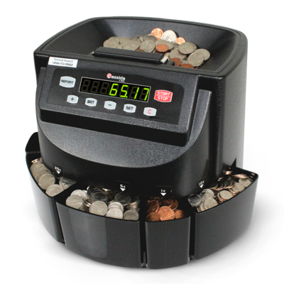 Cassida C200 Coin Sorter, 5 Compartments, Black (C200)