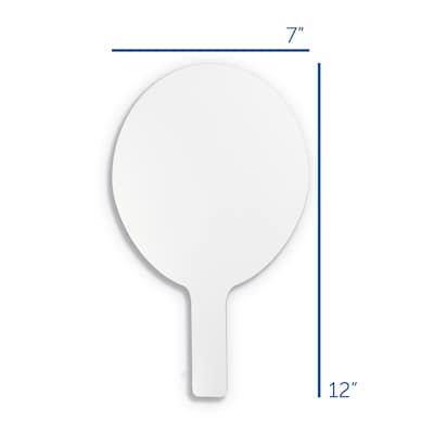 Flipside Oval Answer Paddle Class Pack Dry-Erase Whiteboard, 7" x 12", 12/Pack (FLP12032)