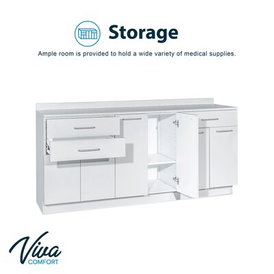 Viva Comfort 36.75"H x 72"W Exam Room Medical Cabinet, 6-Doors, 3-Drawers, Gray (ADIME902-BASE-72-NS-GRY-MK)