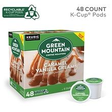 Green Mountain Caramel Vanilla Cream Coffee Keurig® K-Cup® Pods, Light Roast, 48/Box (350072)