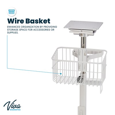 Viva Comfort Edan Elite V-Series Monitor Universal Vital Sign Mobile Stand with Mounting Plate, White (ADIME912-C-MP-07-MK)