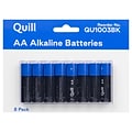 Quill Alkaline Batteries AA, 8/Pack (QU1003BK)