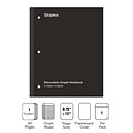 Staples Wireless 1-Subject Notebook, 8.5 x 11, Graph Ruled, 80 Sheets, Black (TR58381)