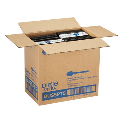 Dixie Ultra SmartStock Series-T Polypropylene Tea Spoon Set, Black, 960/Carton (DUSSPT5)