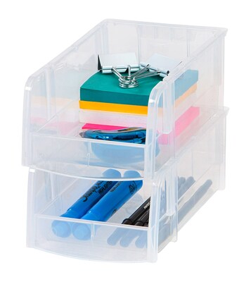 Small Modular Stacking Storage Box Open Lid, Clear (200518)