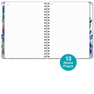 2026-2027 Excello Brands 8.5" x 11" Academic Weekly & Monthly Planner, Paperboard Cover, Blue Bloom (FSHN-AY26-8511-02)