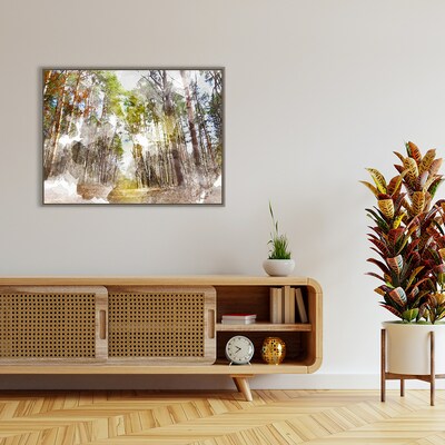 Amanti Art Forest Road I by Chamira Young Framed Canvas Wall Art Print, 42 x 32 (A42677748004)