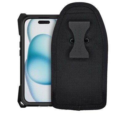 The Joy Factory aXtion Edge Bundle MagSafe Case & Holster for iPhone 15, Shock Absorbing, Black (CPA310HS)