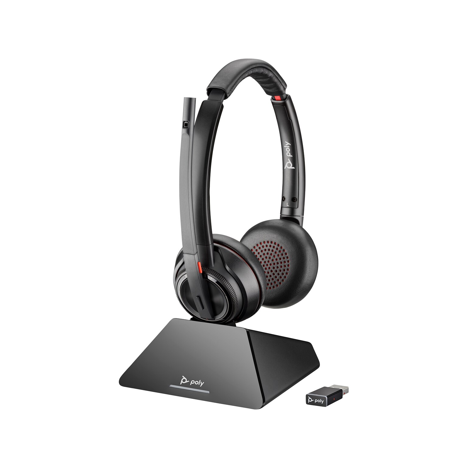 Poly Savi 8220 Wireless Bluetooth Stereo On Ear Headset, MS Certified (77Y82AA#ABA)